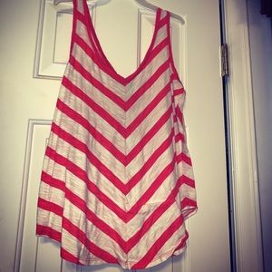 Coral and white tank top
